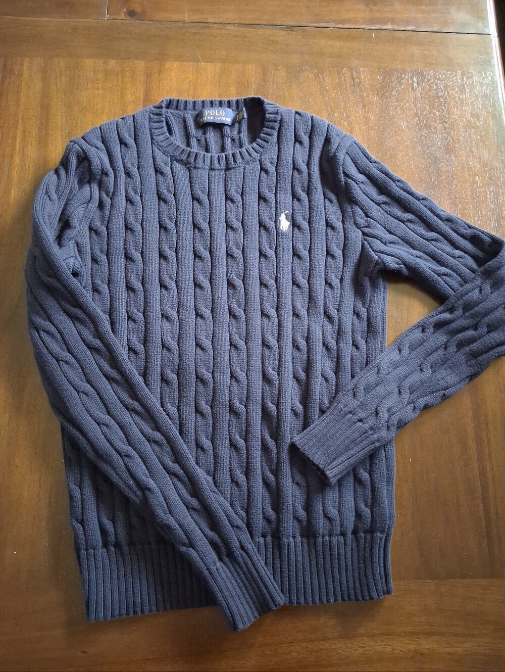 Polo by Ralph Lauren Navy Cable Crewneck Sweater